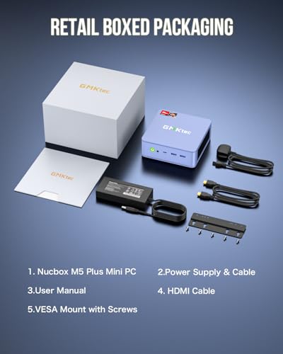 GMKtec M5 Plus Gaming Mini PC Ryzen 7 5825U (Upgraded 7430U/ 5700U), 32GB RAM 1TB SSD Dual NIC LAN 2.5GbE Desktop Computers Office Home