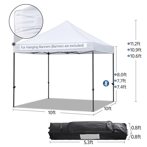 Yaheetech Heavy Duty Pop Up Canopy Tent, 10x20 Commercial Instant Shelter Tent for Wedding, Parties, Adjustable Outdoor Canopy with Wheeled Carry Bag