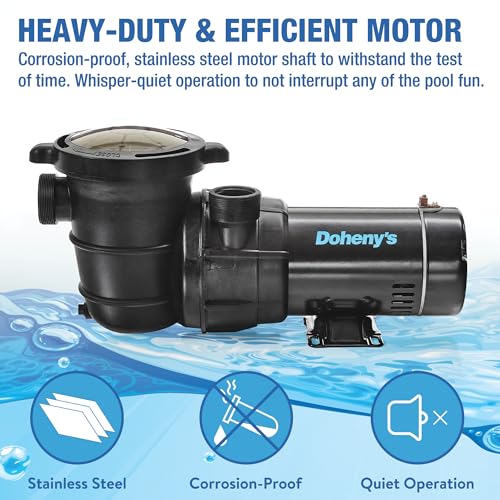 Doheny's Above Ground Pool Pro Swimming Pool Pumps | Above Ground | Updated Motors Have Lower Energy Consumption While Maintaining Equal Performance