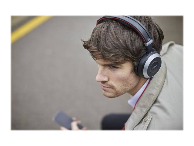 Jabra Evolve 80 UC stereo - Headset - full size - wired - active noise canceling