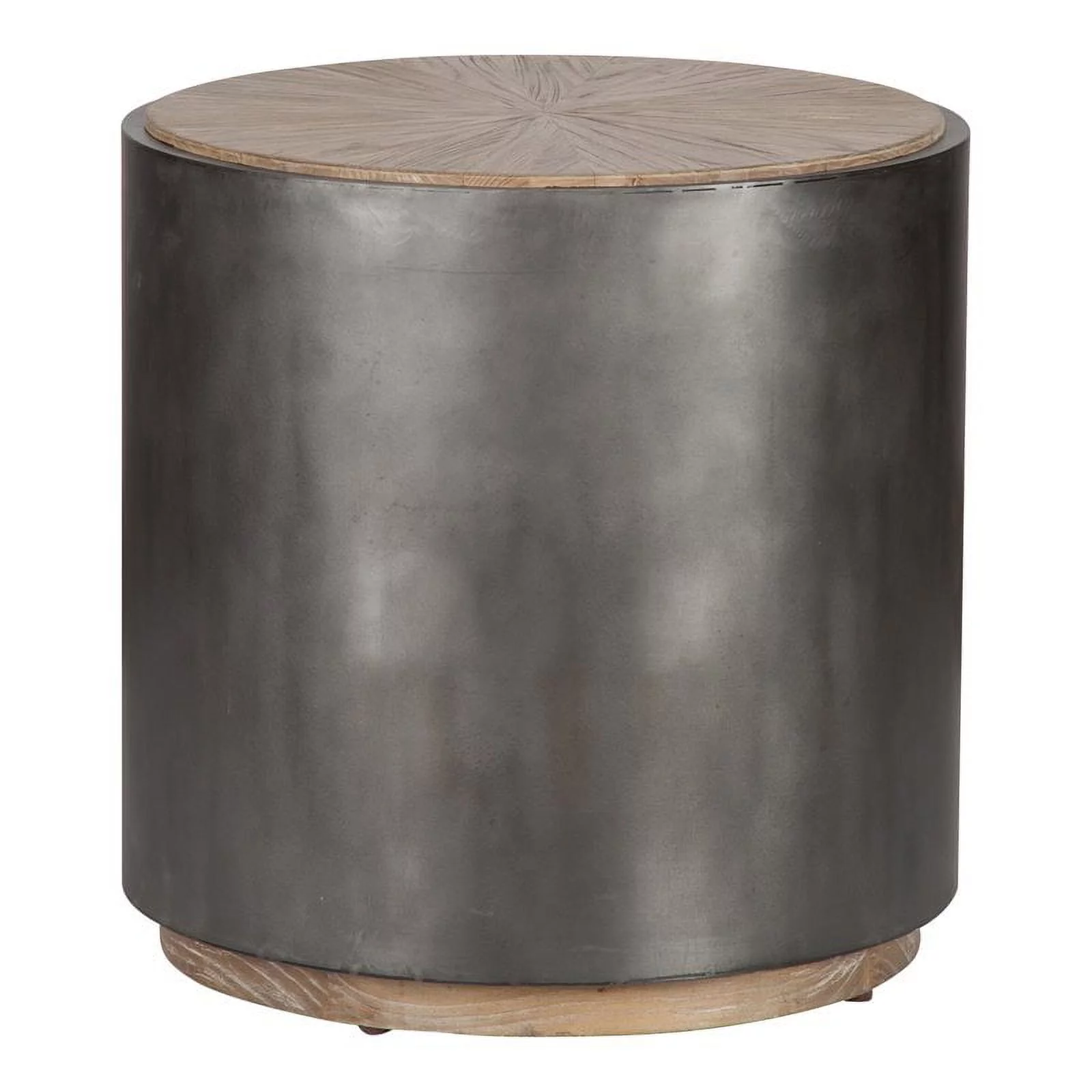 Trent Home Transitional Wood and Metal End Table in Dark Brown and Black