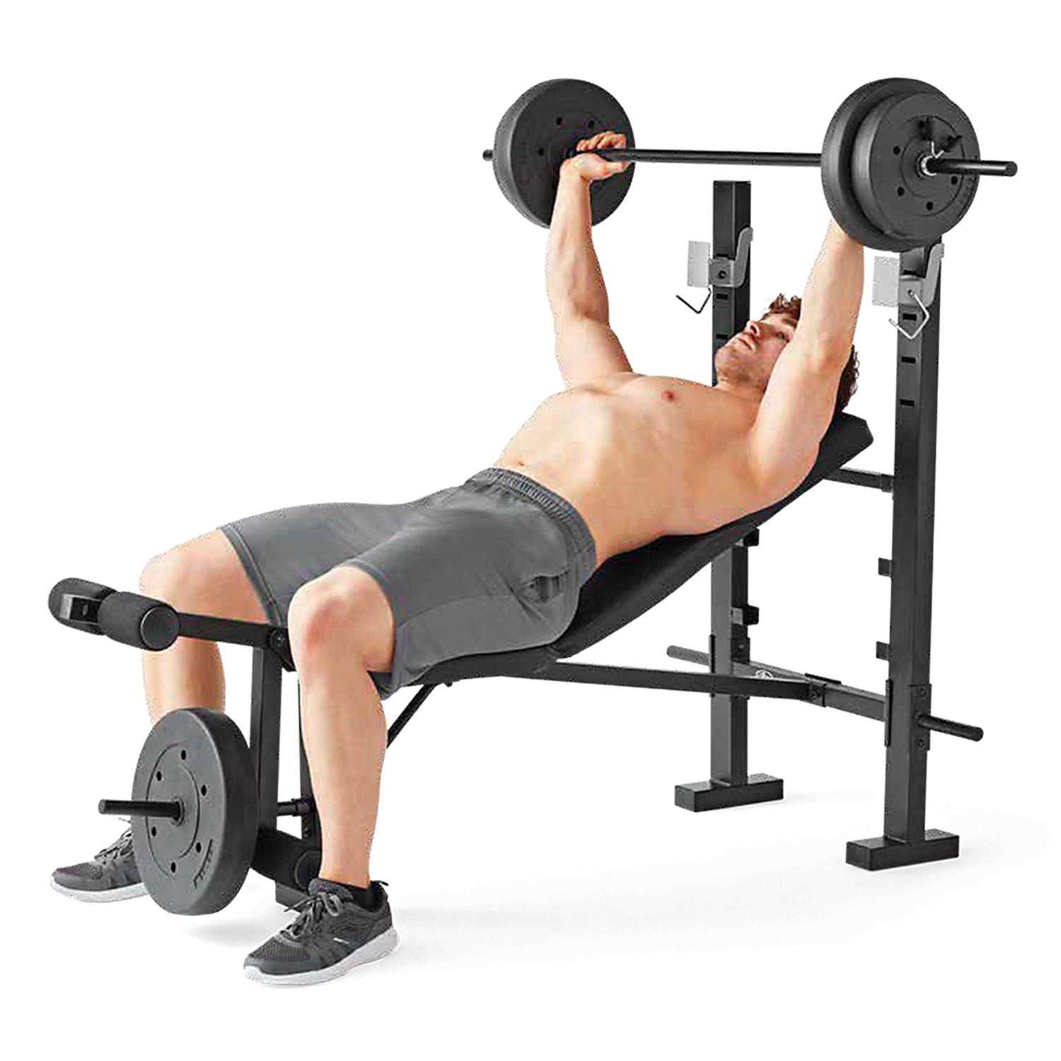 Athletic Works Standard Bench &amp; Rack Combo with Leg Press - Sports Supplies Online Store