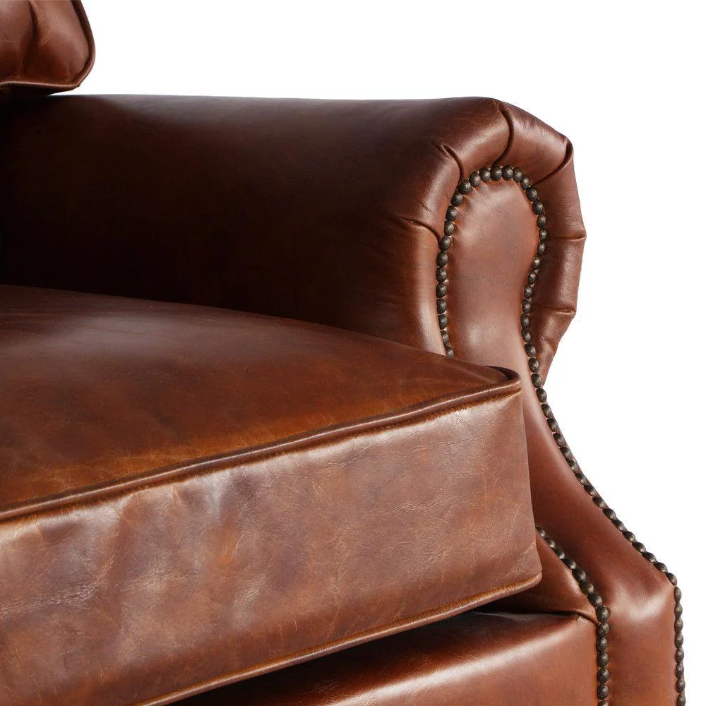 MarquessLife Luxury Antique 3Seater Sofa Couch 100%Genuine Aged Leather Hamdmade