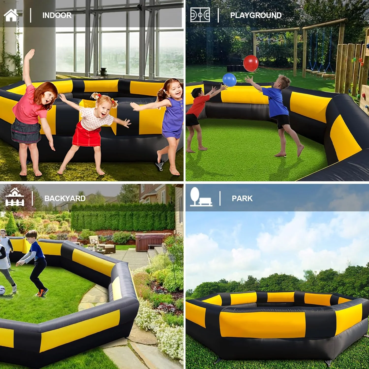 WARSUN 15FT Gaga Ball Pit Inflatable with Powerful Blower Portable Gagaball Court for Indoor Outdoor