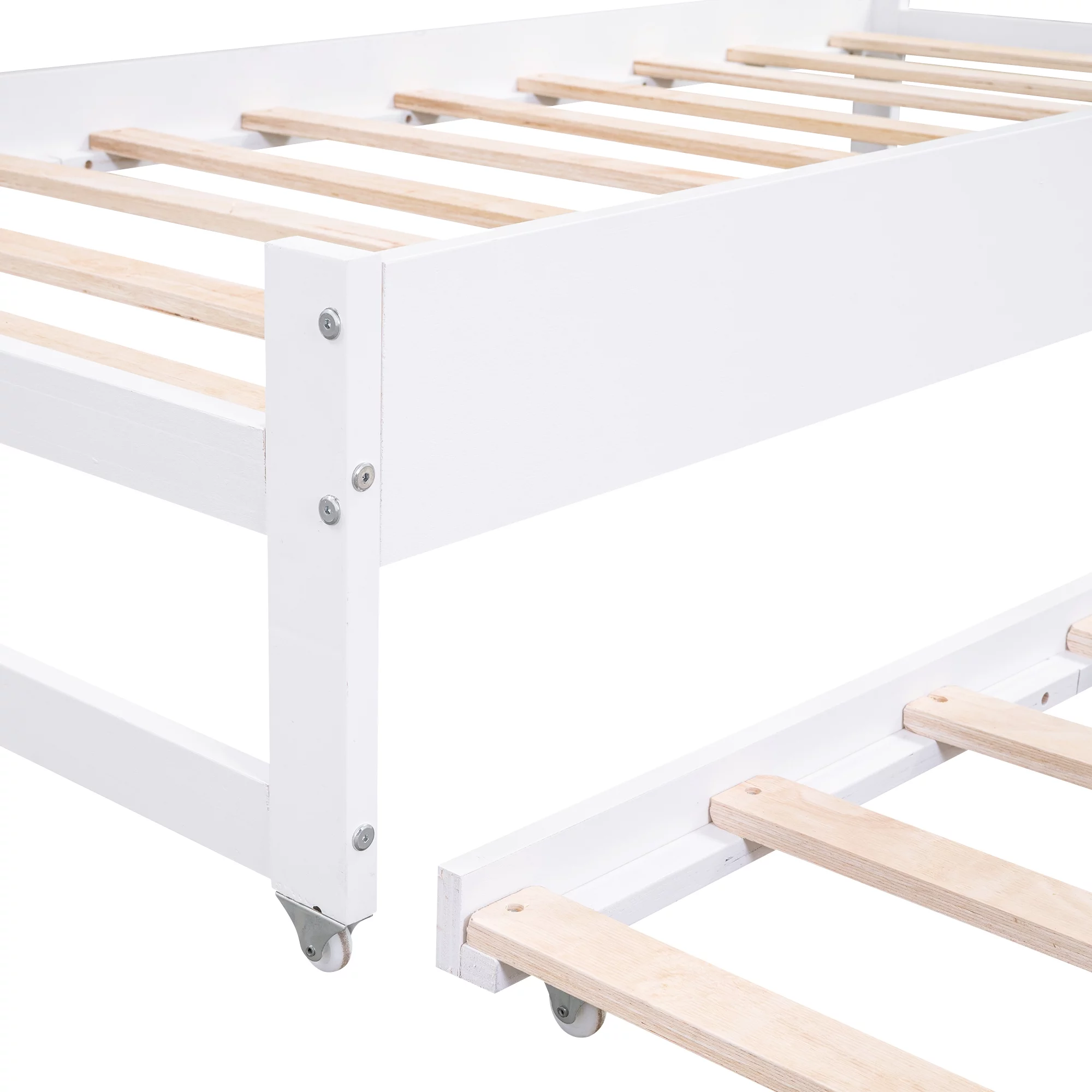 EUROCO Twin Platform Bed with Storage Shelf, Convertible Daybed with Night Light and USB Charging for Kids Teens Adults, 3 Beds in One, White