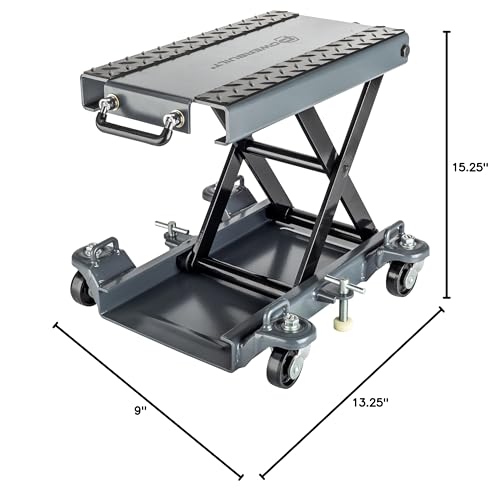 Powerbuilt Deluxe Motorcycle and Utility Lift, Lock Wheels, Strap Hooks, Transmissions, ATV, Hand Driven or Power Tool - 941877ECE
