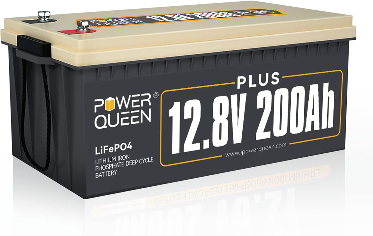 POWER QUEEN 12.8V 200Ah LiFePO4 Battery, 2560Wh Lithium Iron Phosphate Battery, 4000+ Cycles, 10 Years Lifespan, Used for Solar Off Grid, RV Camper