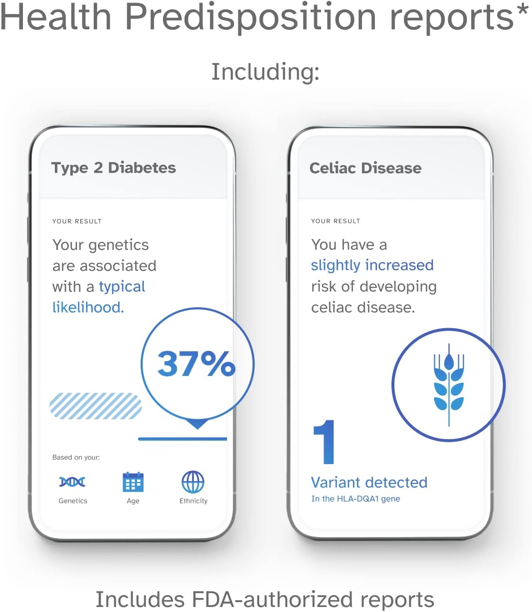 23andMe Health + Ancestry Service: Personal Genetic DNA Test Including Health Predispositions, Carrier Status, Wellness
