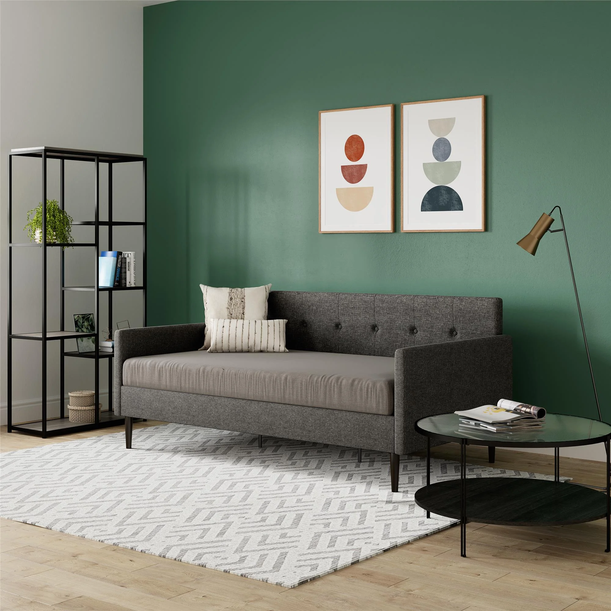 Queer Eye Wimberly Upholstered Daybed, Twin Size, Gray Linen