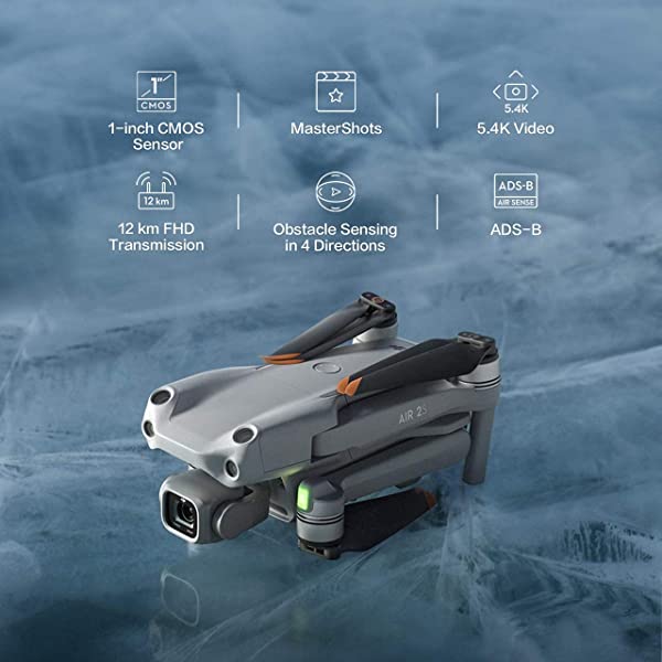 DJI Air 2S - Drone Quadcopter UAV with 3-Axis Gimbal Camera, 5.4K Video, 1-Inch CMOS Sensor, 4 Directions of Obstacle Sensing, 31-Min Flight Time