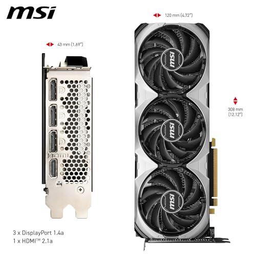 MSI GeForce RTX 4060 Ventus 2X Black 8G OC Gaming Graphics Card - 8GB GDDR6X, PCI Express Gen 4, 128-bit, 3X DP v 1.4a