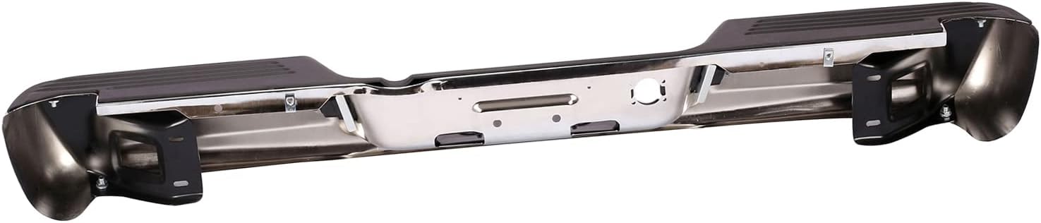 CarPartsDepot Rear Chrome Step Bumper Face Bar Assembly Compatible For Dodge Ram 1500 2500 3500 Standard Crew Extended Cab & Chassis Pickup 2002-2009