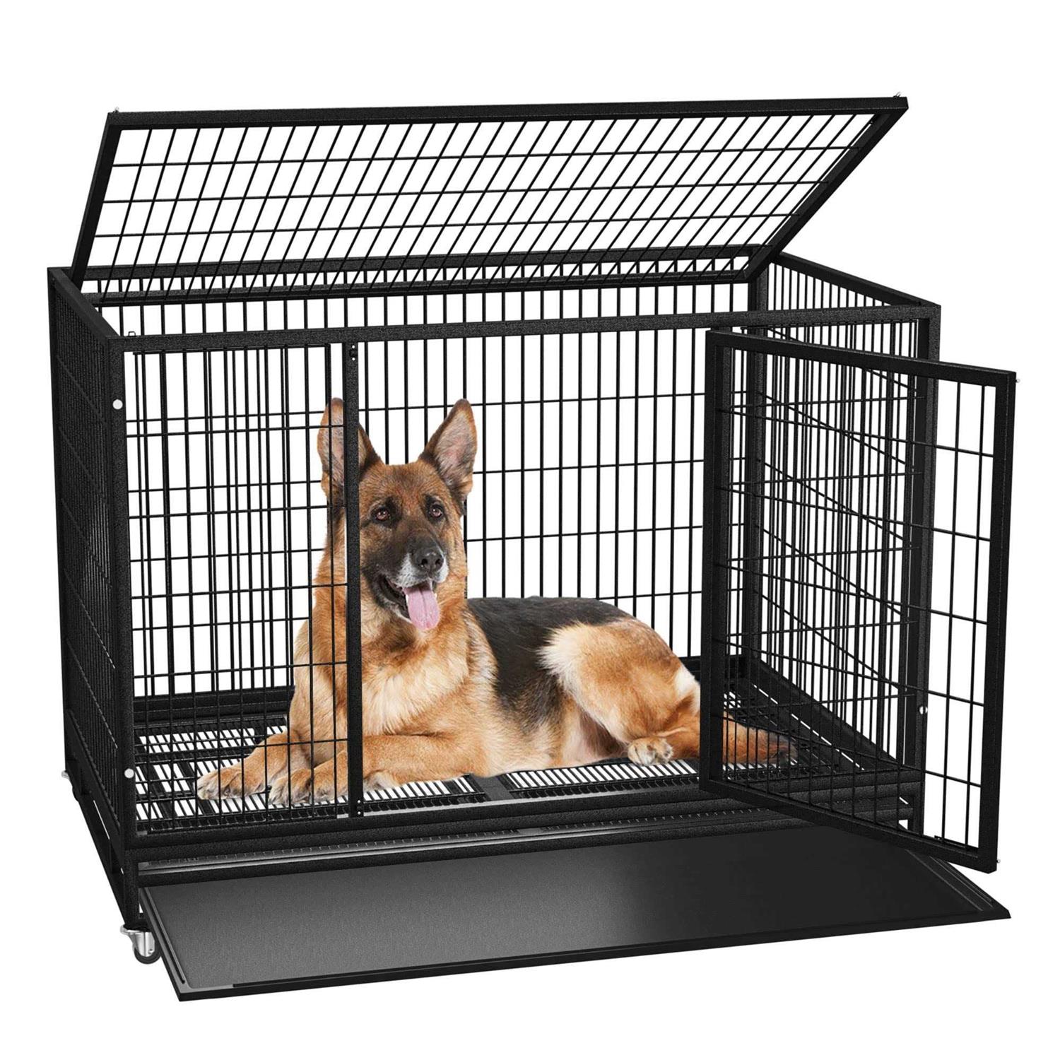 Boldbone 48/38 inch Heavy Duty Dog Crate for Large Dogs Dog Kennels and Metal Wire Cages - Pet Supplies online store