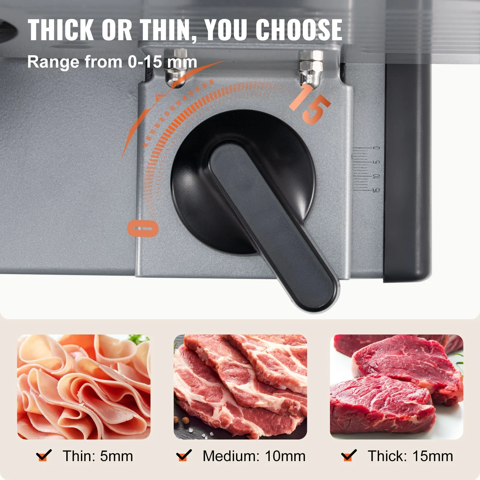 VEVOR Commercial Meat Slicer - 5.2 - Slice with Precision