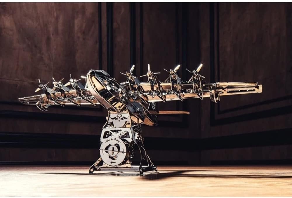 Model Airplane Kit with Tool kit- DIY Scale Model - 3D Model kit Heavenly Hercules - Moving Wind-Up Airplane Model | 3D Puzzle for Adults