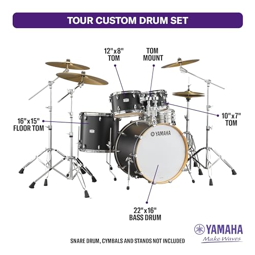Yamaha Tour Custom Maple 4pc Standard Shell Pack, Chocolate Satin