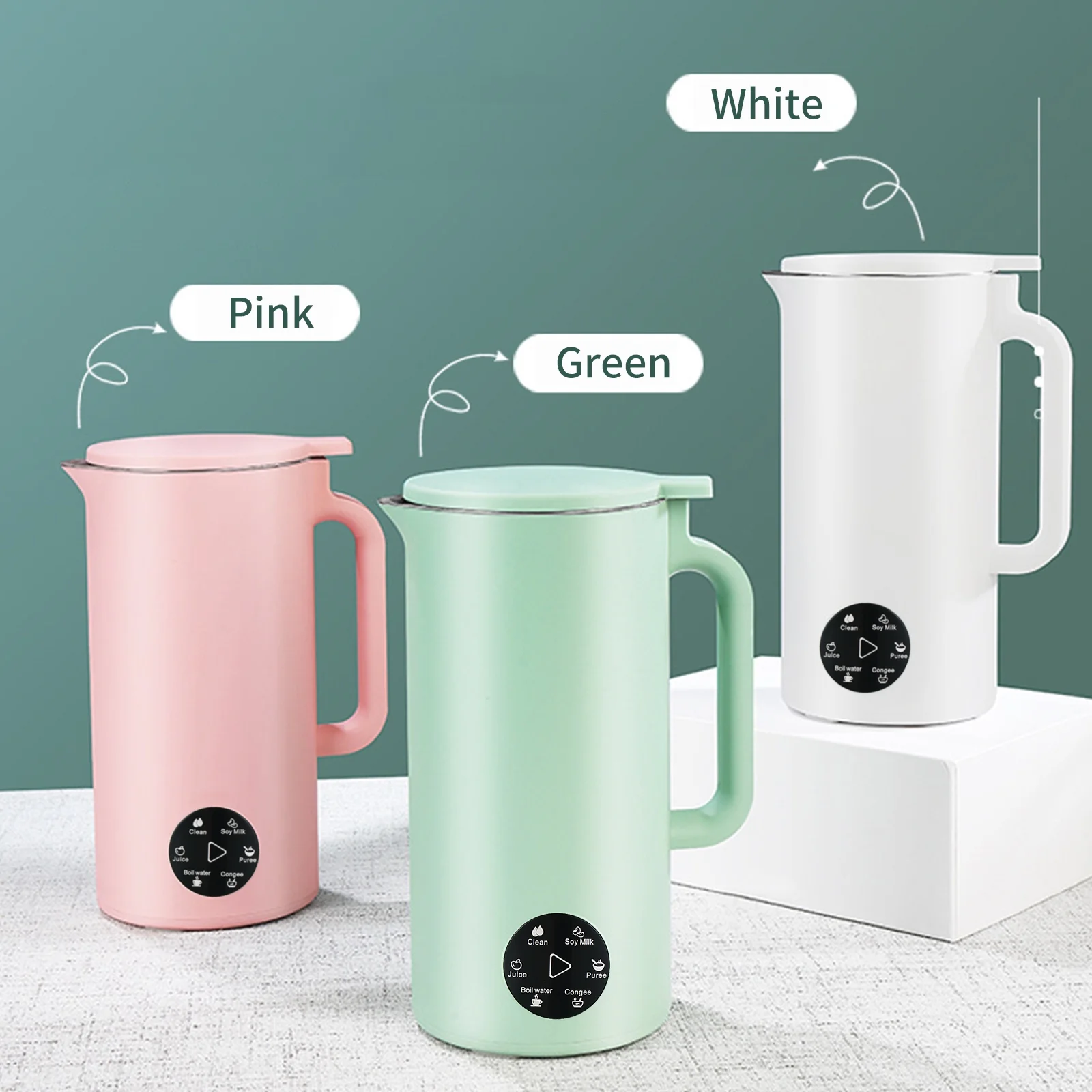 ametoys Multifunction Soymilk Maker 350mL Juicer Soy Milk Machine with Stainless Steel and Blade Multi Cooker Mixer for Rice Cereal Boiling Water