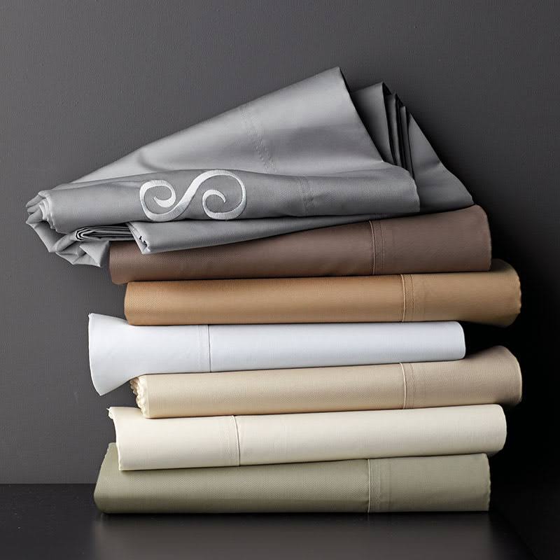 The Company Store Legends Hotel Supima Cornsilk Solid 450-Thread Count Sateen California King Deep Pocket Flat Sheet