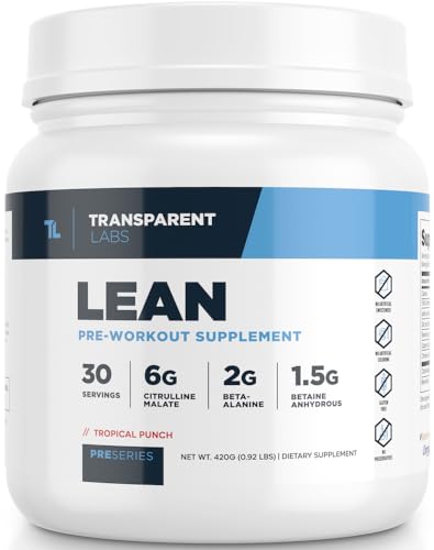 Transparent Labs Lean Pre-Workout (30 Servings, Tropical Punch) & Creatine HMB (30 Servings, Hawaiian Splash)
