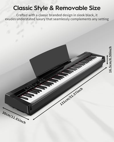 STRICH Digital Piano 88 Key Full Size Weighted Keyboard, Hammer-Action Portable Electric Piano For Beginner Adults, Bundle With Sustain Pedal
