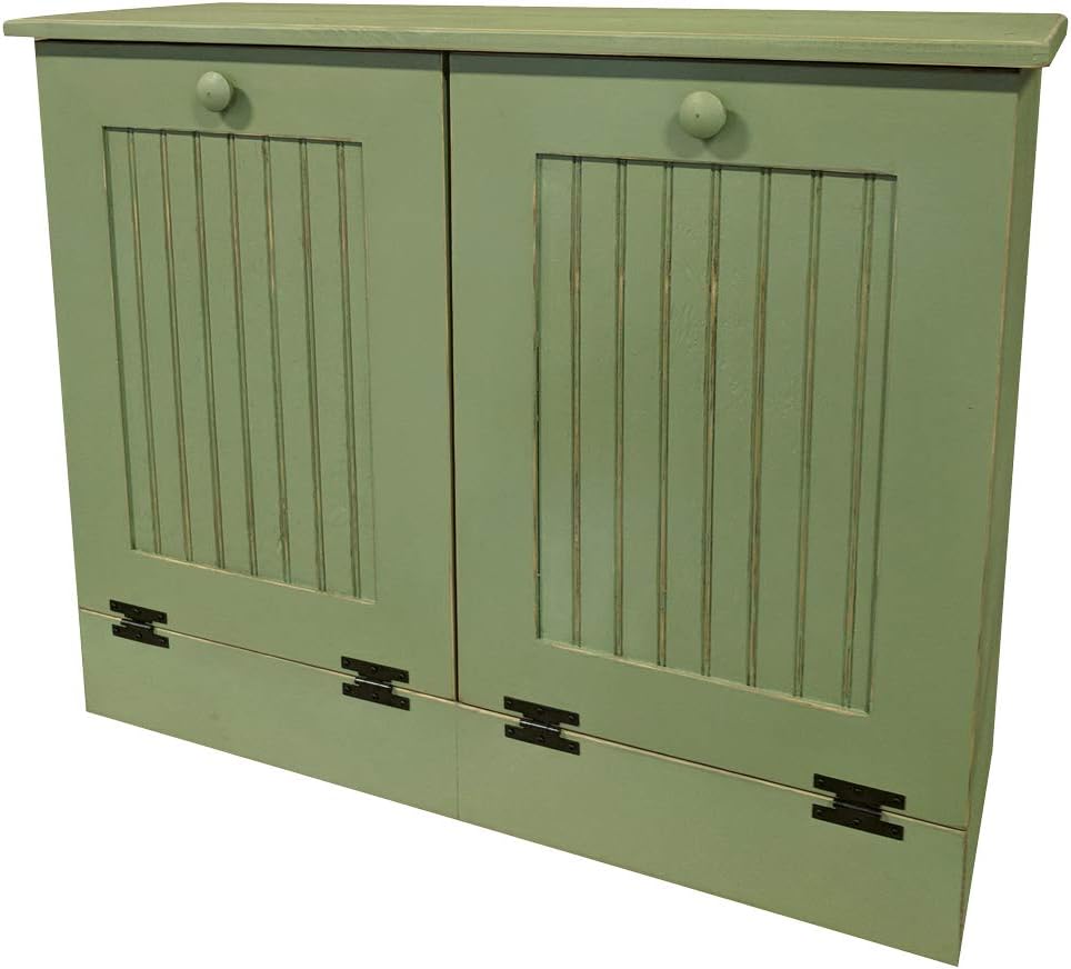 Sawdust City Double Tilt Out Wooden Trash Cabinet (Old Sage)