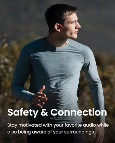 SHOKZ OpenRun - Open-Ear Bluetooth Bone Conduction Sport Headphones, Sweat Resistant Wireless Earphones for Workouts and Running, Built-in Mic