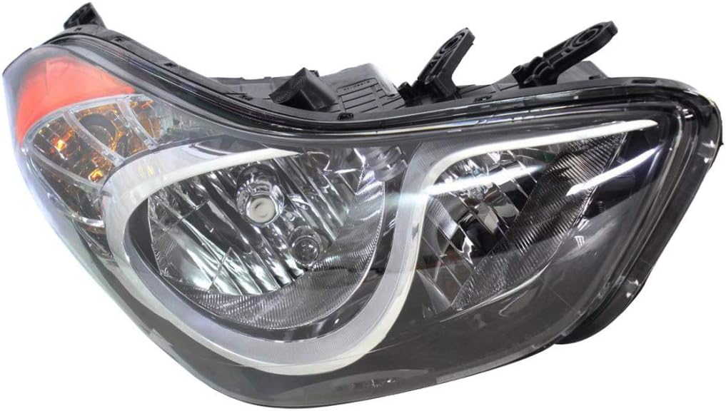 CarLights360: Fits 2011 2012 2013 Hyundai Elantra Headlight Assembly Passenger Side w/Bulbs Black Housing CAPA Certified For HY2503161