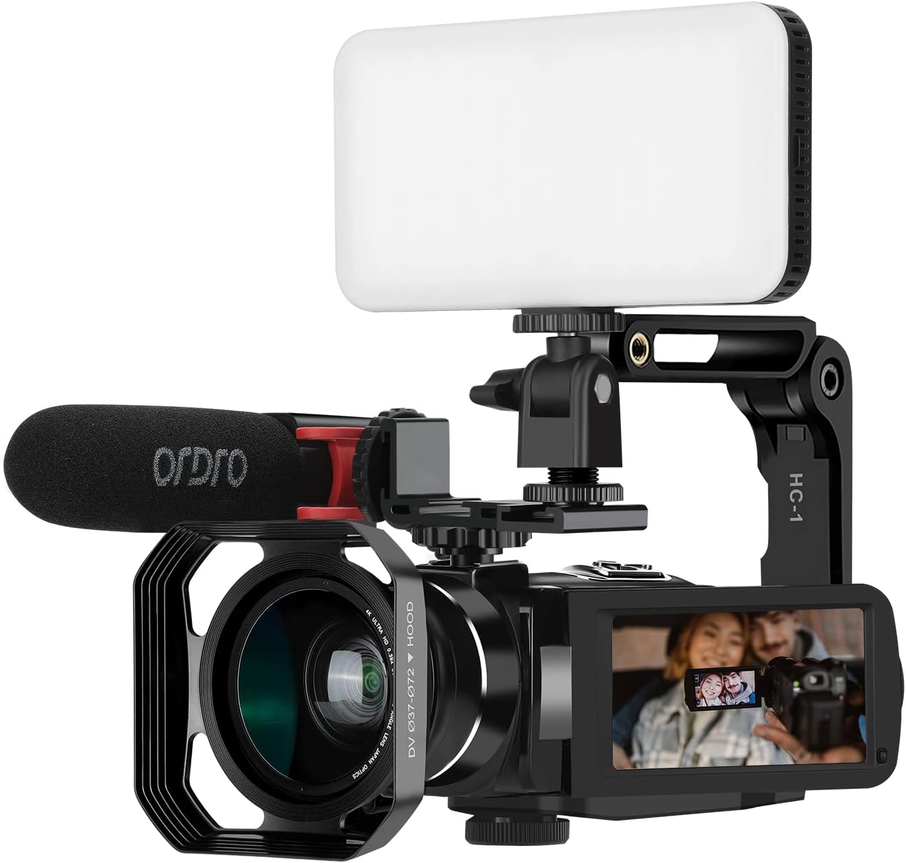 4K Camcorder 10X Optical Zoom Camera ORDRO Ultra HD WiFi Video Camera 120X Zoom Digital Camera 3.1 IPS Touch Screen, Vlog Camera w Microphone
