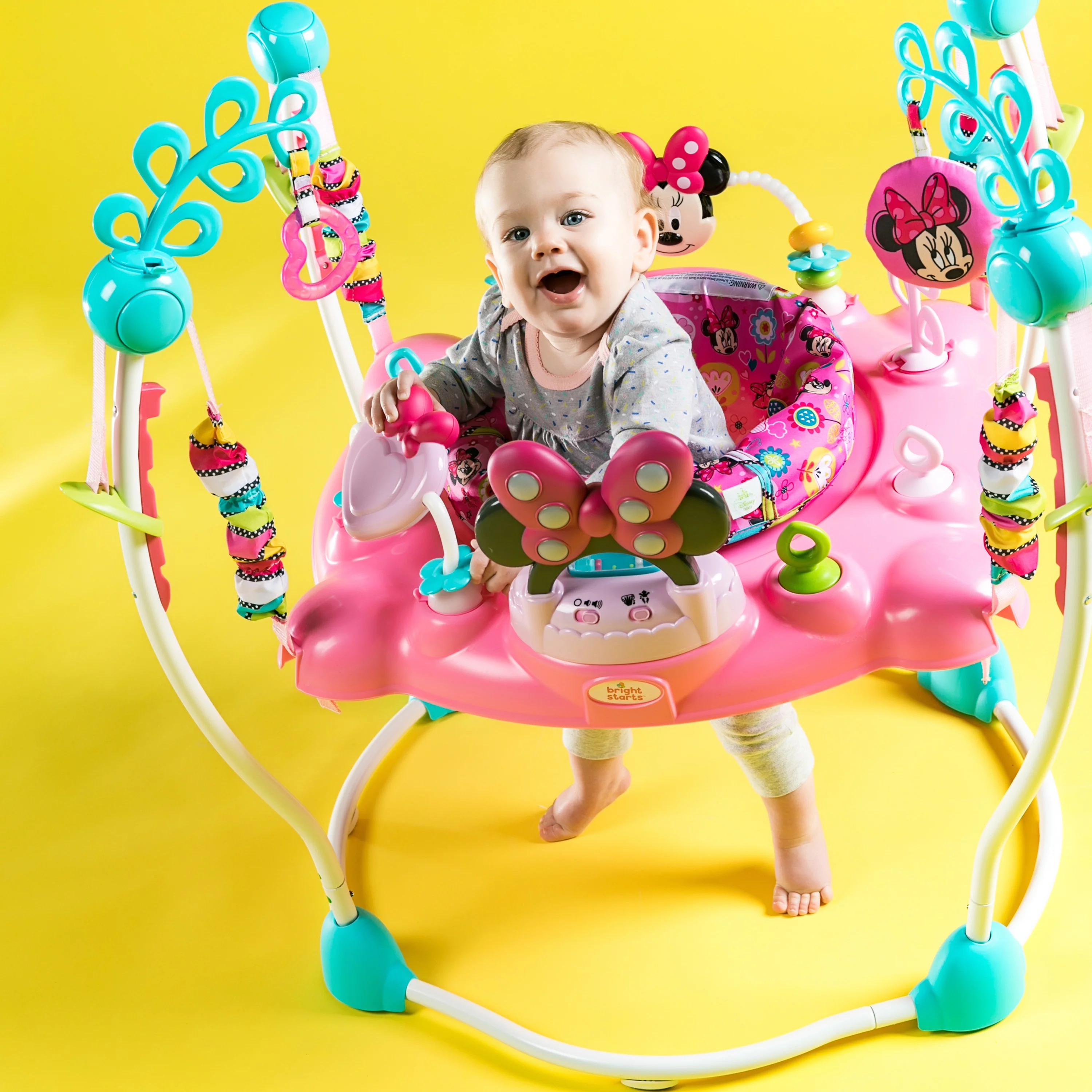 Bright Starts Disney Baby Minnie Mouse PeekABoo Activity Jumper with Lights and Melodies, Ages 6 months + - Radiant Selections