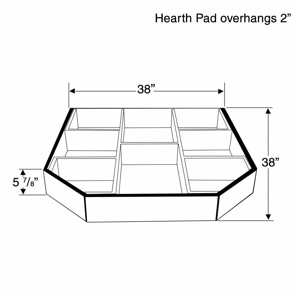WoodEze Black Kindle Double Cut 40'' x 40'' Hearth Pad Riser
