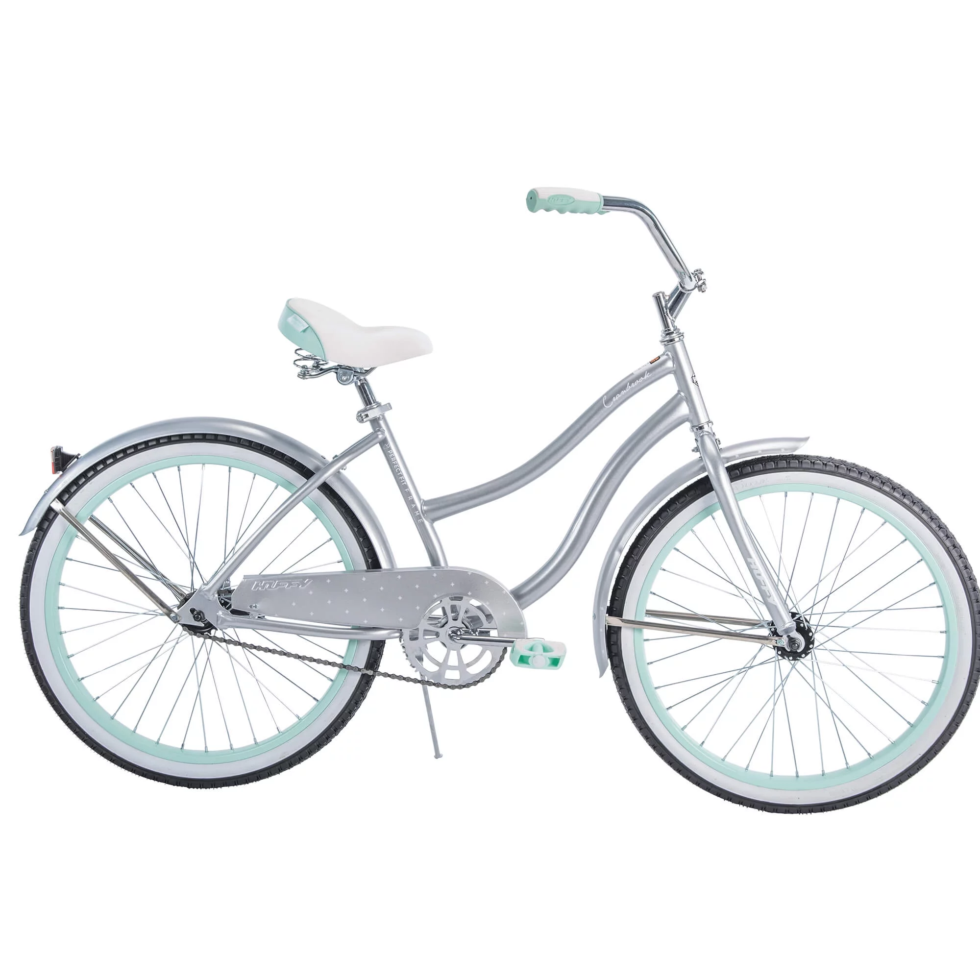 Huffy 24" Cranbrook Girls' Cruiser Bike with Perfect Fit Frame, Silver