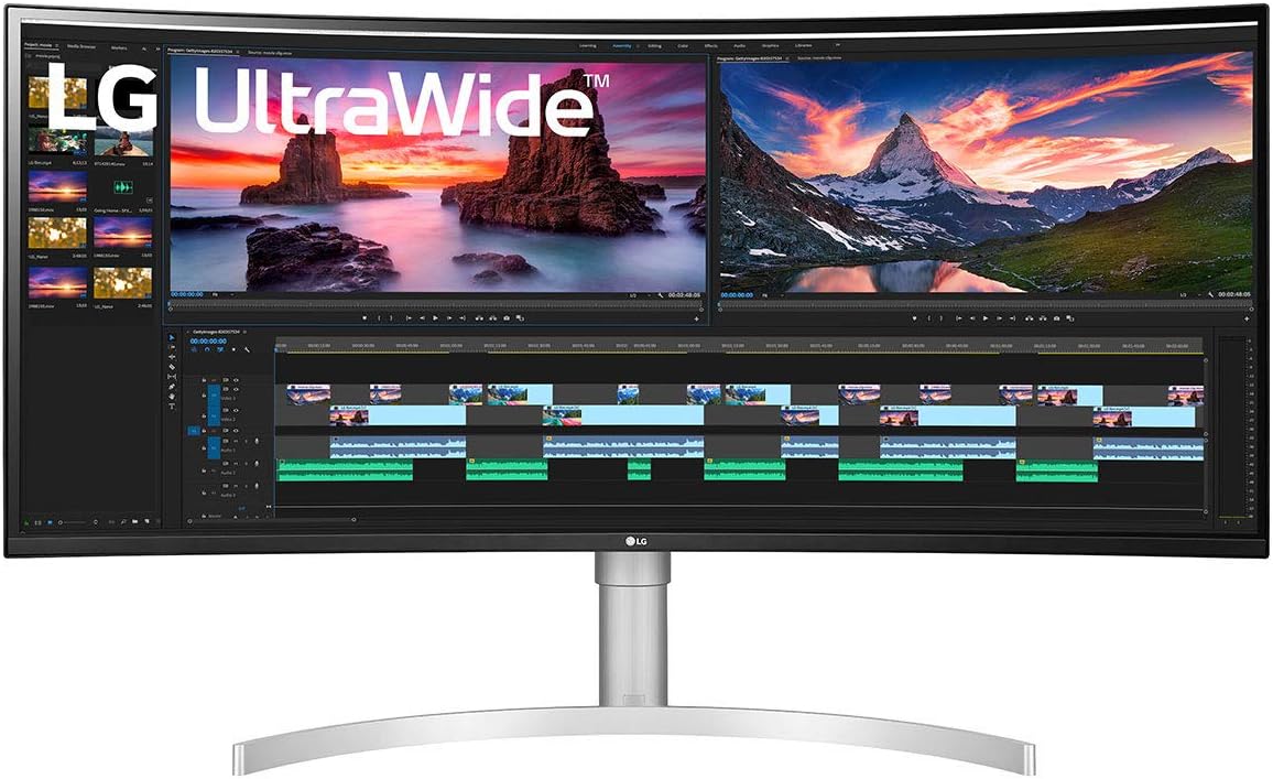 LG 38” 38BN95C-W QHD+ Nano IPS Curved UltraWide™ Monitor (3840x1600) with Thunderbolt™ 3 Port, 1 ms Response Time, 144 Hz Refresh Rate