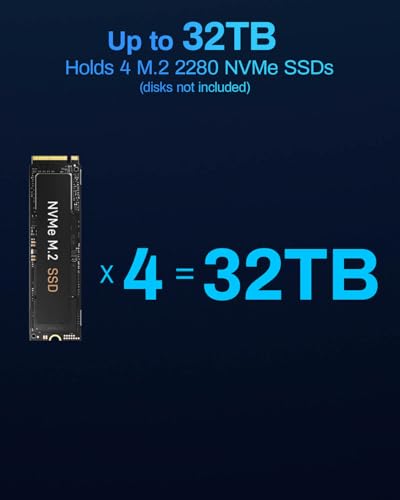 TERRAMASTER F4 SSD NAS Storage - 4Bay All SSD NAS Server N95 QuadCore CPU, 8GB DDR5 RAM, 5GbE Port