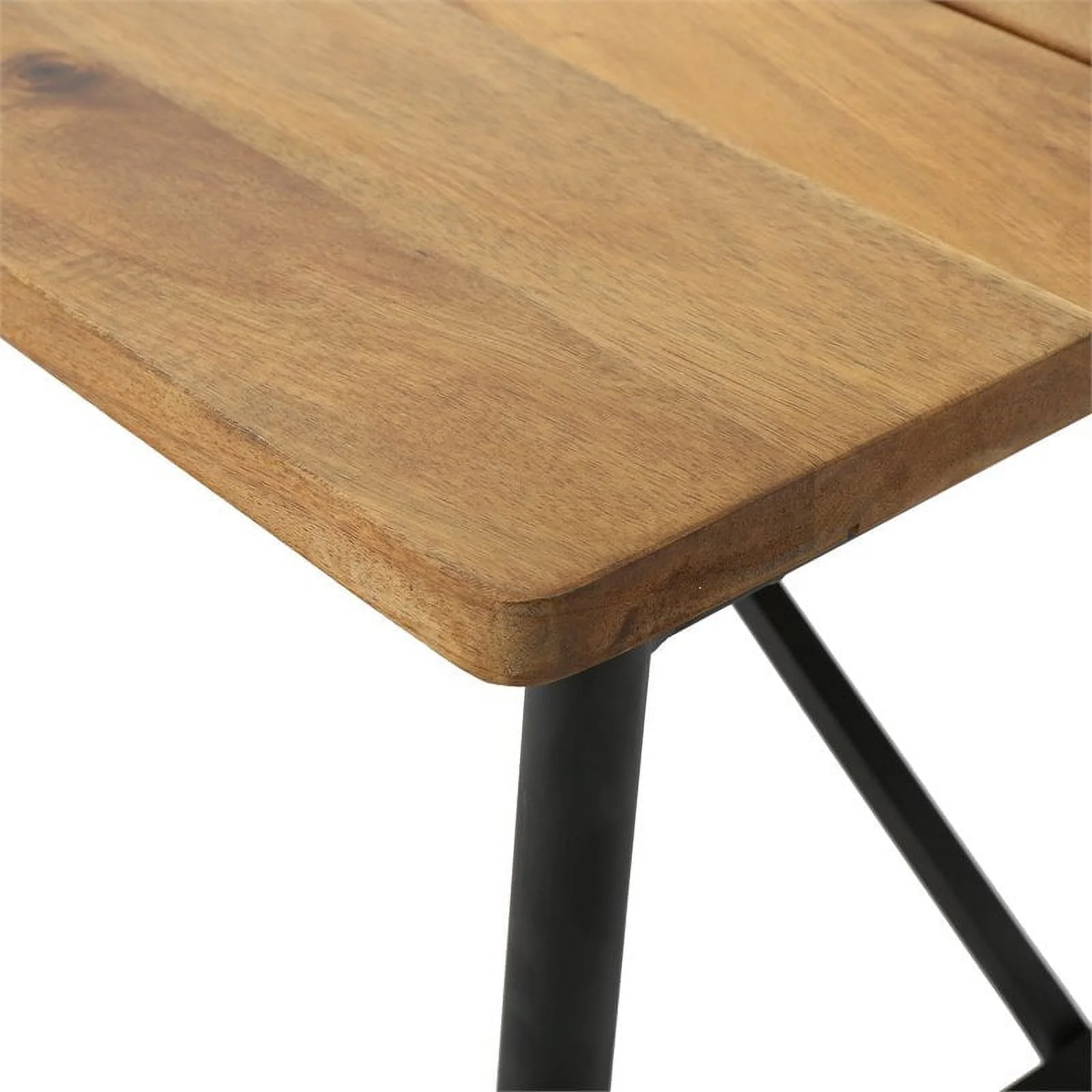 Noble House Eleanora Acacia Wood and Iron Coffee Table in Brown/Black