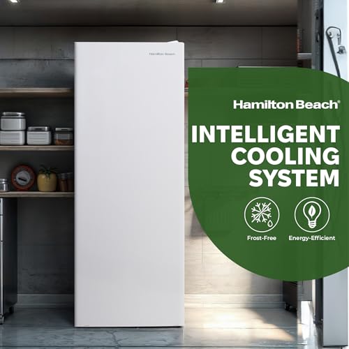 Hamilton Beach HBFRF6892-WHITE HBFRF6892 Upright Convertible Fridge/Freezer-Reversible Door-Removable Glass Shelves-Adjustable Controls-6.8 cu ft