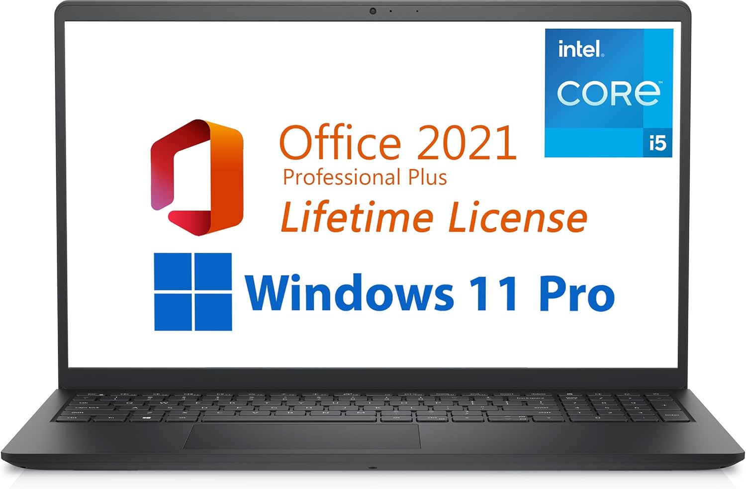 Dell 2024 Inspiron 15 Business Laptop, Free Microsoft Office 2021 with Lifetime License, 15.6" FHD 1920 x 1080, Intel Quad-Core i5-1135G7 2.4 GHz