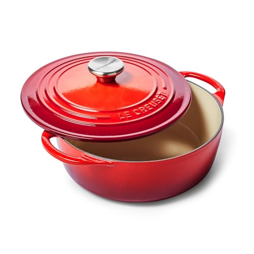 Le Creuset Enameled Cast Iron Shallow Round Oven, 2.75 Qt., Cerise