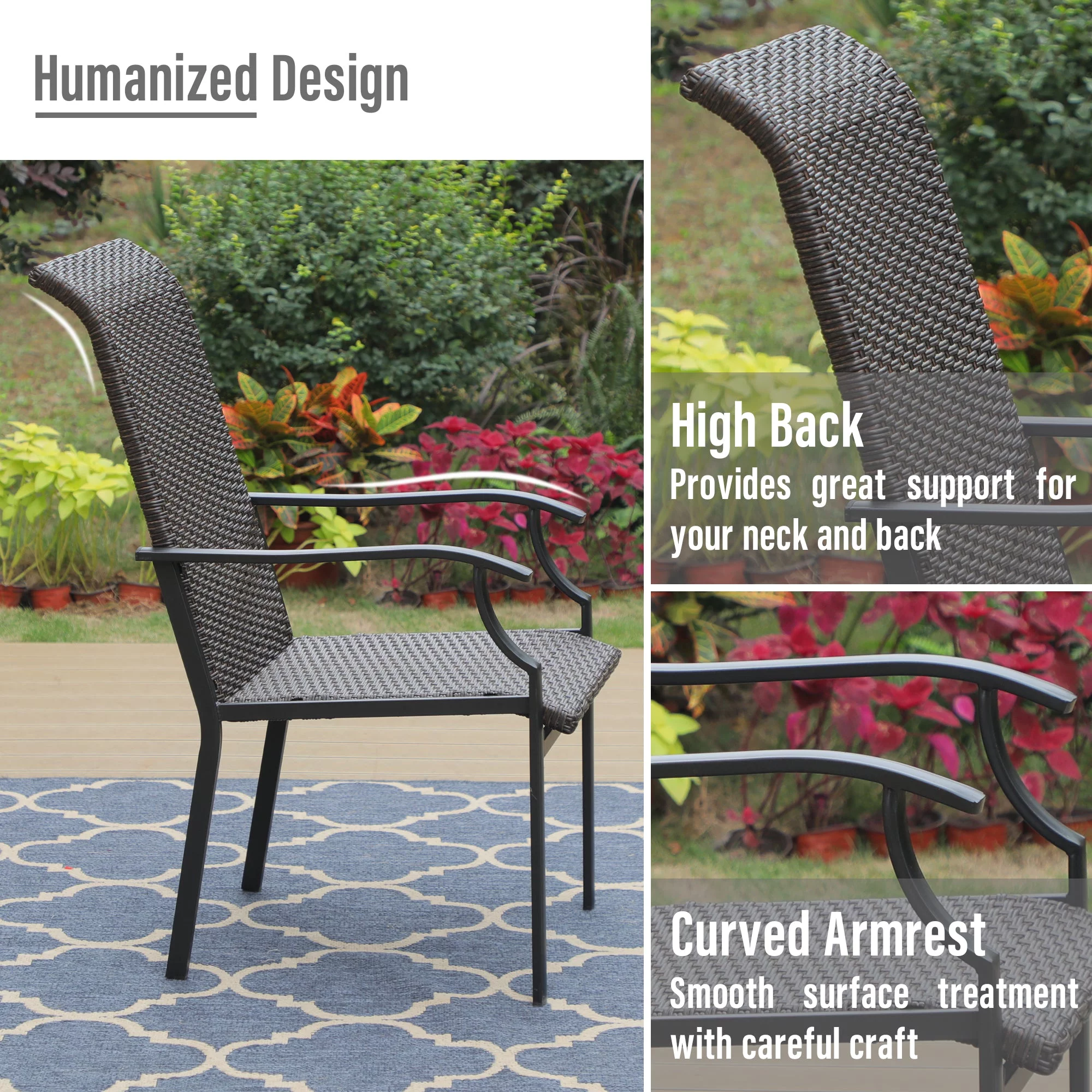 Sophia & William 9 Pieces Wicker Rattan Outdoor Patio Dining Set