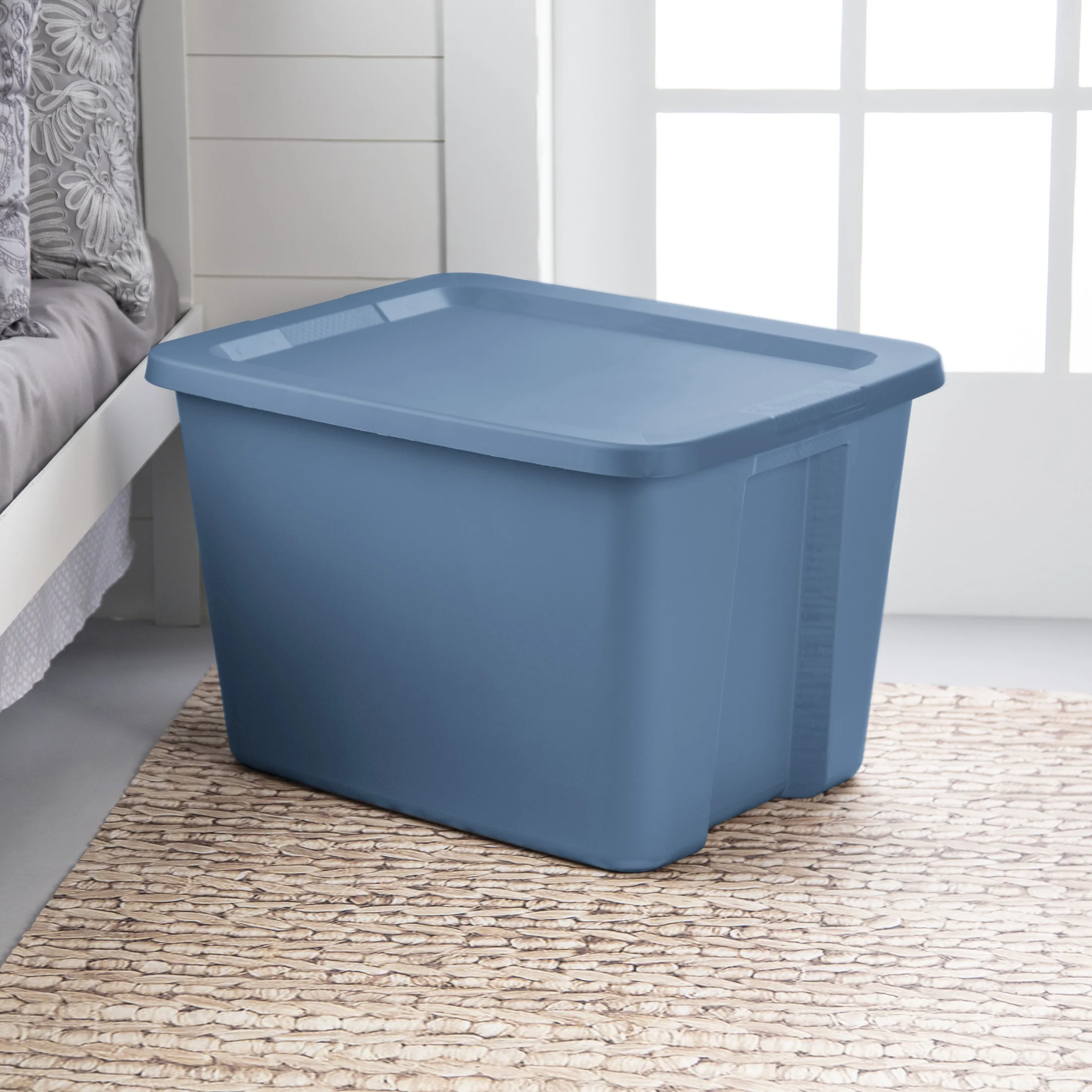 Sterilite 18 Gallon Tote Box Plastic, Gray, Set of 8