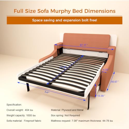 Ball & Cast Queen Size Murphy Bed Hideaway Wall Chest with Top Shelves & USB,Storage Cabinet Bed Frame w/Slat Support