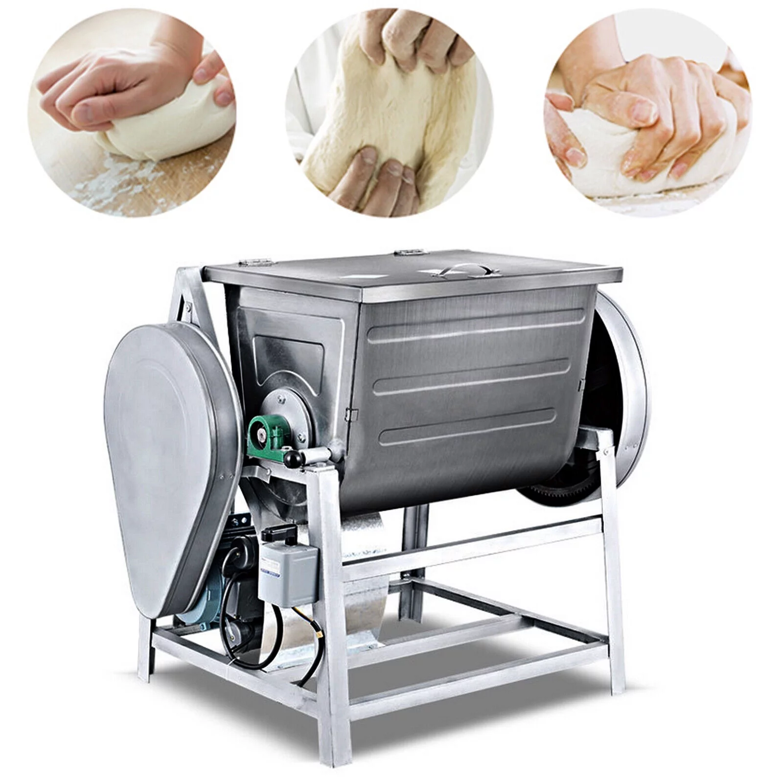 Miumaeov 15KG/30QT Commercial Electric Dough Mixer Heavy Duty Pizza Dough Kneading Machine Kitchen Equipment with 2 Speed Adjustable