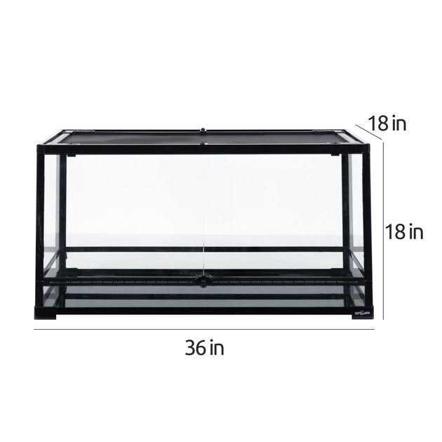 REPTI ZOO Front Double Hinge Door with PVC Background Reptile Glass Terrarium Tank - Pet Supplies online store