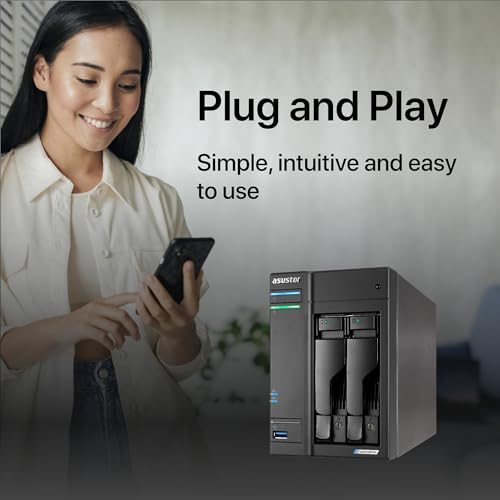 Asustor Lockerstor 4 Gen2 - AS6704T | 4-Bay NAS, Quad-Core 2.0GHz Processor, 4 M.2 NVMe Slots (PCIe 3.0), Dual 2.5GbE, Expandable to 10GbE
