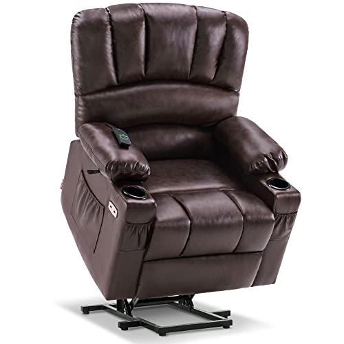 MCombo Oversized Power Lift Recliner Chair for Elderly, Lift Chair with Heat and Massage, Lift Recliner for Big and Tall, Cup Holders