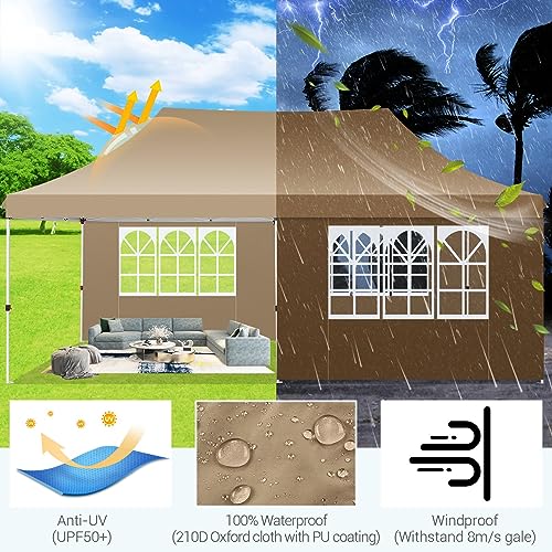 10x10 Pop Up Canopy Tent with 4 Sidewalls and Mesh Windows 2.0