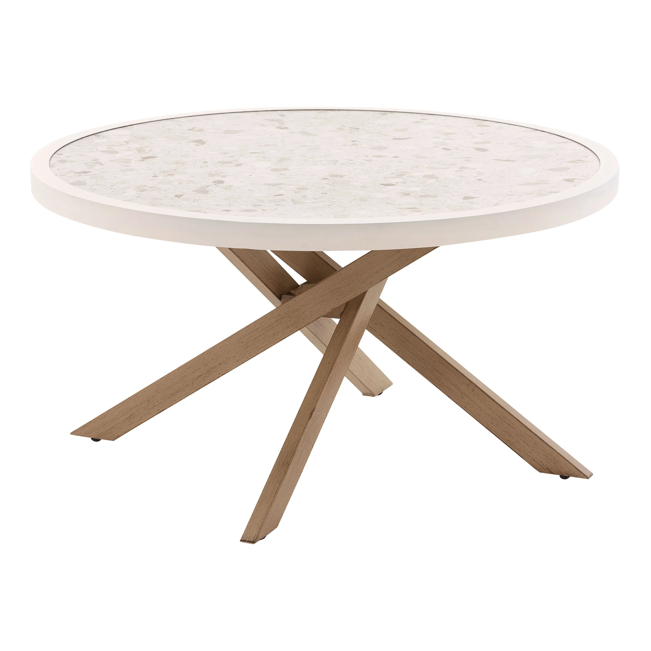 Better Homes & Gardens Paige 37" Round Outdoor Tile-Top Coffee Table, White
