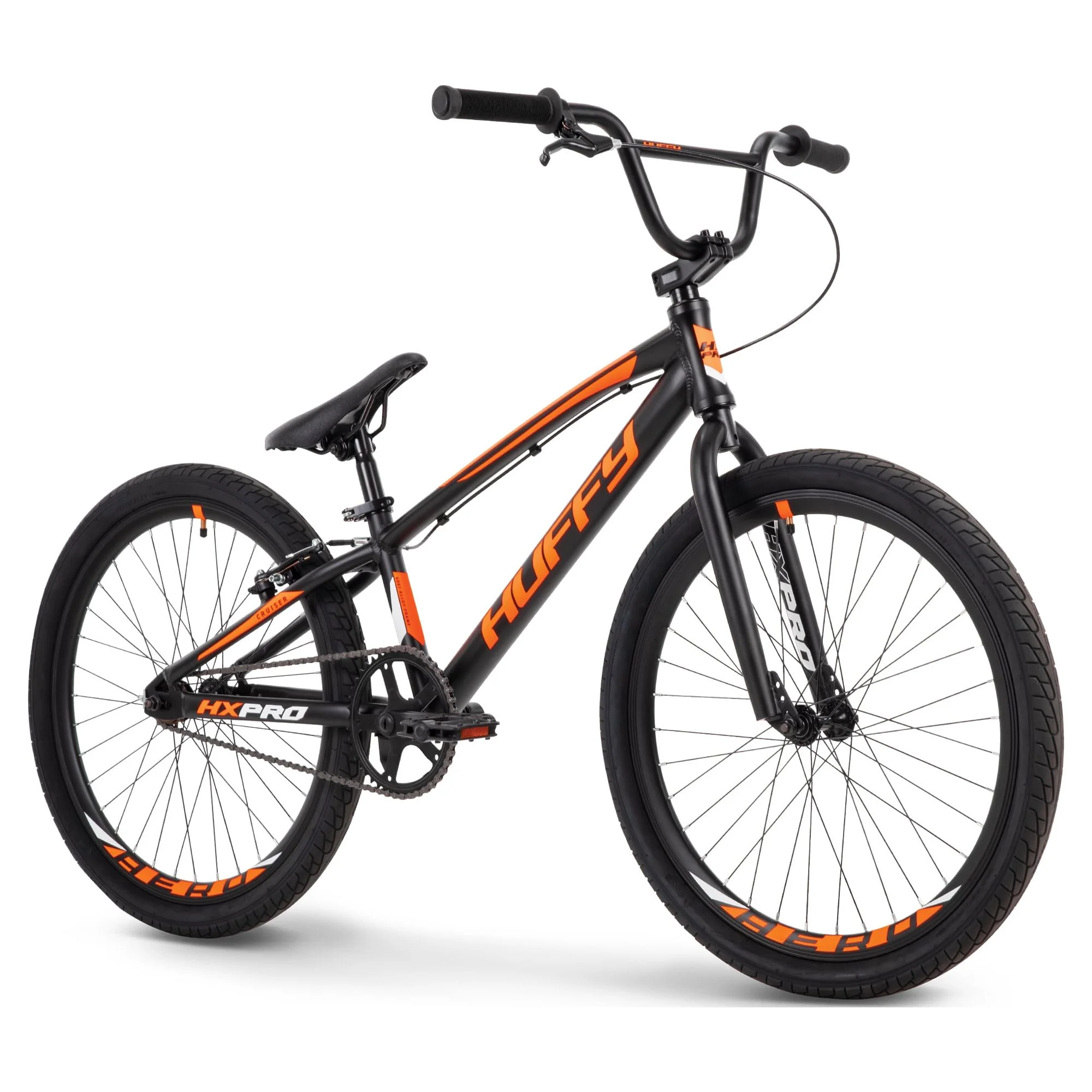 Huffy HX Pro Cruiser 24-inch Aluminum BMX Bike for Boys, Black/Orange