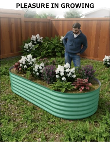 10x4x1.5ft Raised Garden Bed,Galvanized Raised Planter Boxes Outdoor with Easy Assembly, Large Garden Bed for Vegetables, Fruits, Flower