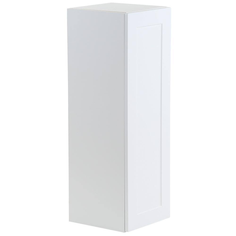 Hampton Bay Cambridge Shaker Assembled 12x36x12.5 in. Wall Cabinet with 1 Soft Close Door in White