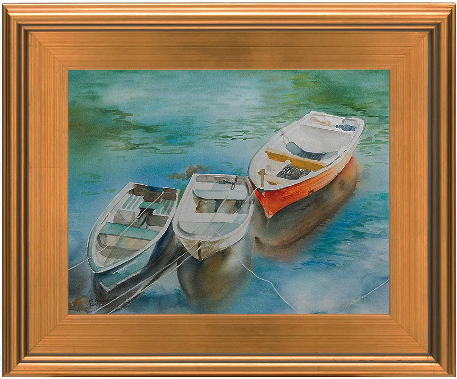 Creative Mark Plein Air Wooden Picture Frame - 3X4 Gold - Professional Single Frame for Art Panels, Stretched Canvas, Pictures and More